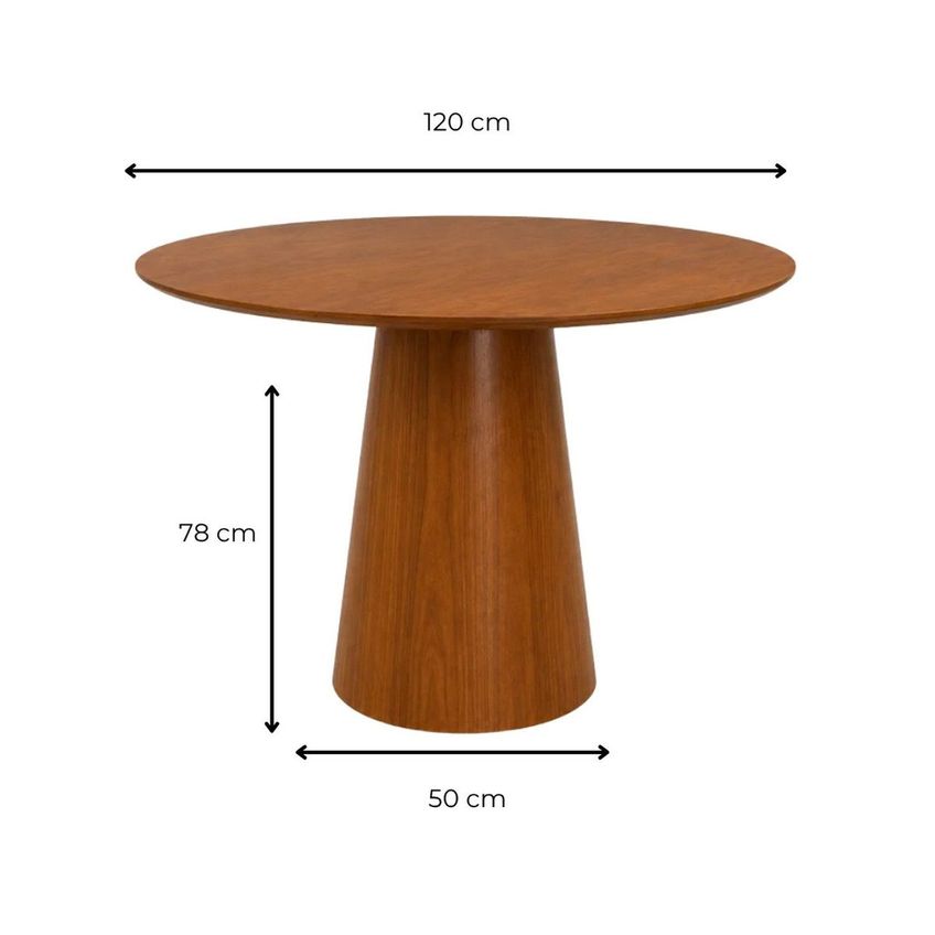 Mesa De Jantar Redonda Austrália Madeira Nozes 1.20m Pinhão - imagem 3