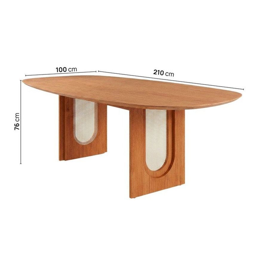 Conjunto De Jantar Com Mesa Orgânica Tali 210cm E 8 Cadeiras Ema Cabecasa Madeiraoriginals Marrom Cinamomo/prata/carvalho - imagem 3