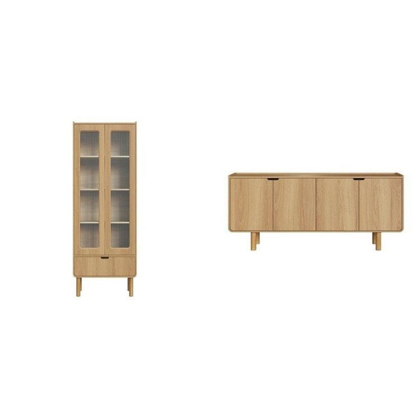 Kit Buffet 4 Portas 160cm E Cristaleira 2 Portas 1gv 180cm Curva Bp Aura Hanover - imagem 2