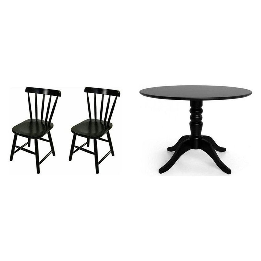 Conjunto Mesa Redonda Pé Central C/2 Cadeiras Preto - imagem 2