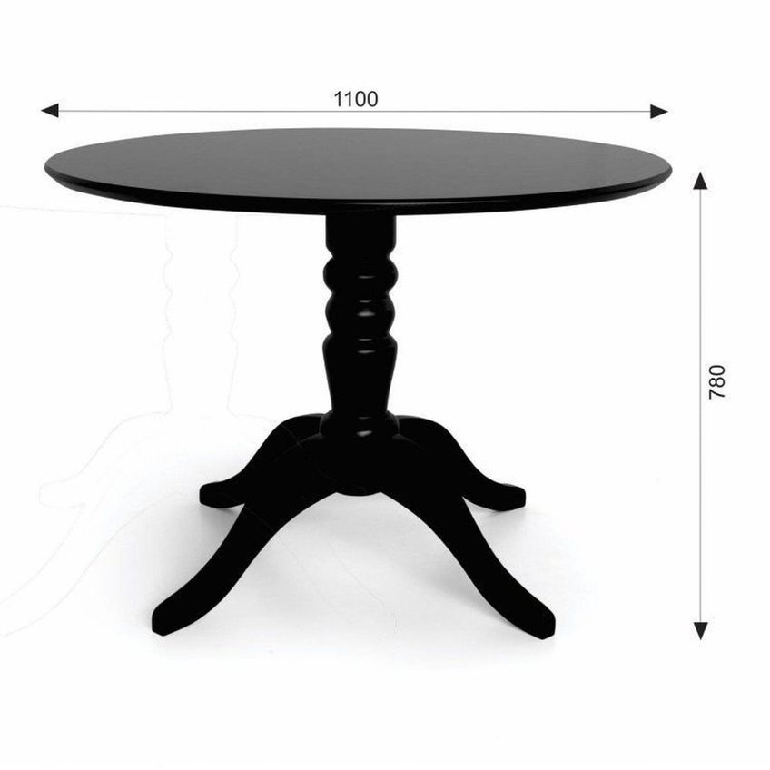 Conjunto Mesa Redonda Pé Central C/2 Cadeiras Preto - imagem 4