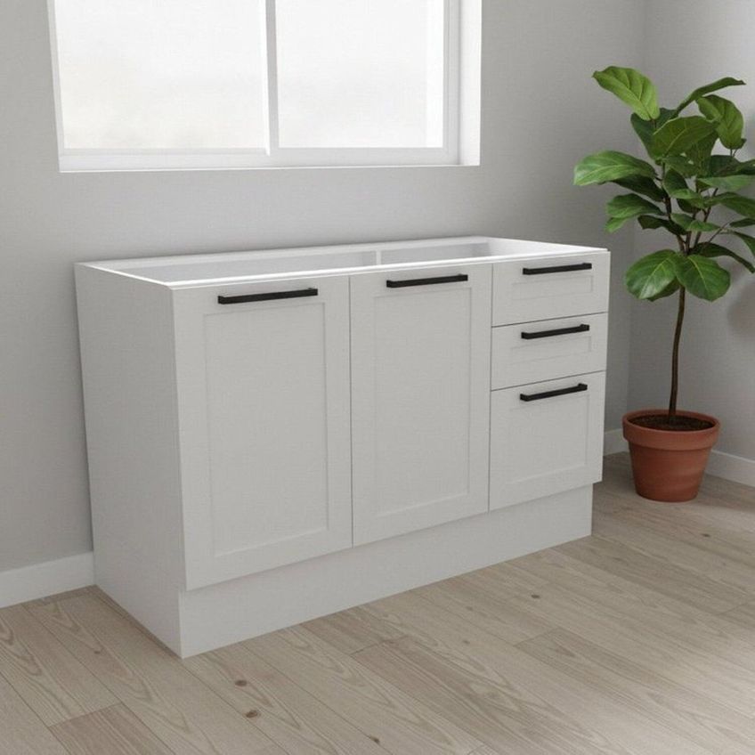 Cozinha Compacta Modulada Americana 5 Portas 3 Gavetas Com Rodapé E Sem Tampo MDF Grazi Branco Branco - imagem 5