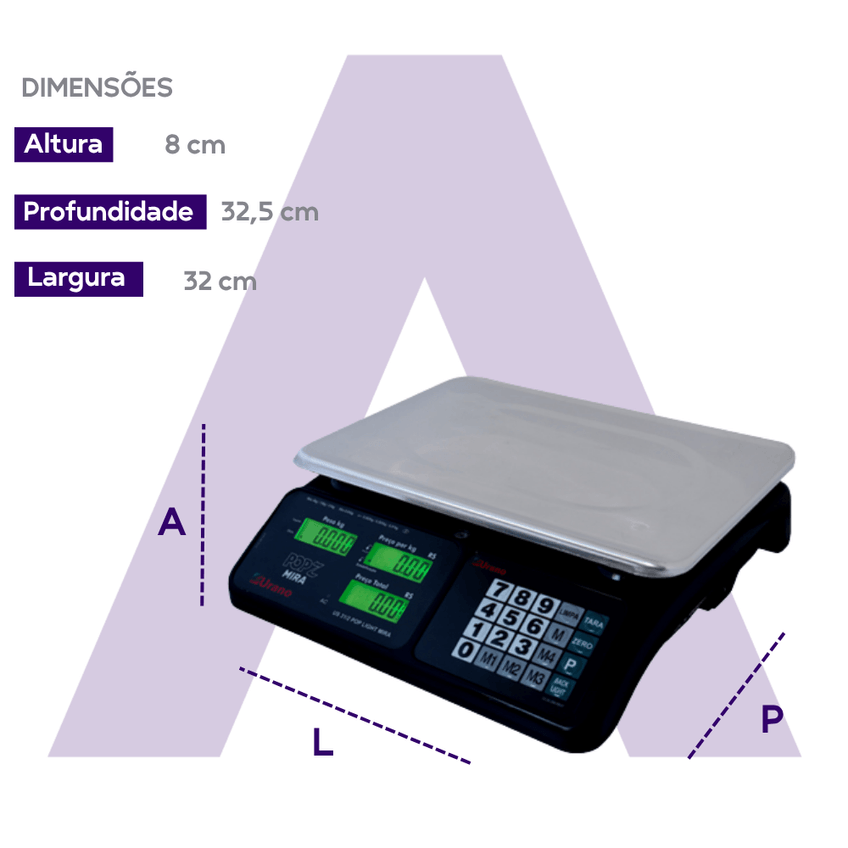 Balança Digital Computadora Pop-z Mira 6/15/31kg Urano Bivolt Automático Urano - imagem 4