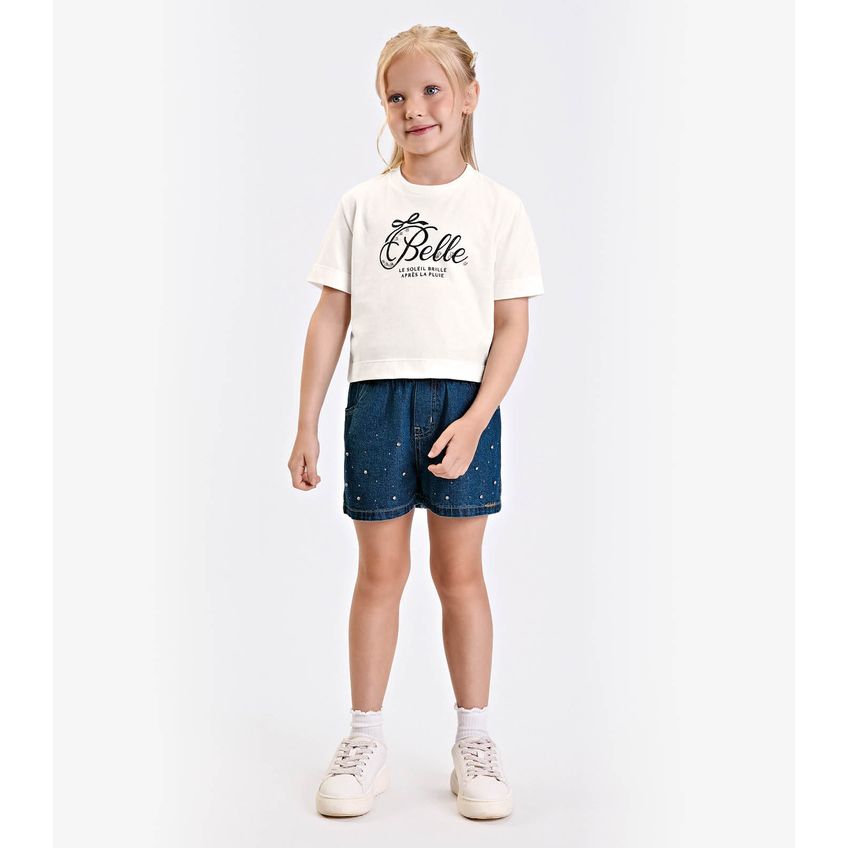 Shorts Verão Menina Curto Jeans Trick Nick Azul 12 - imagem 4