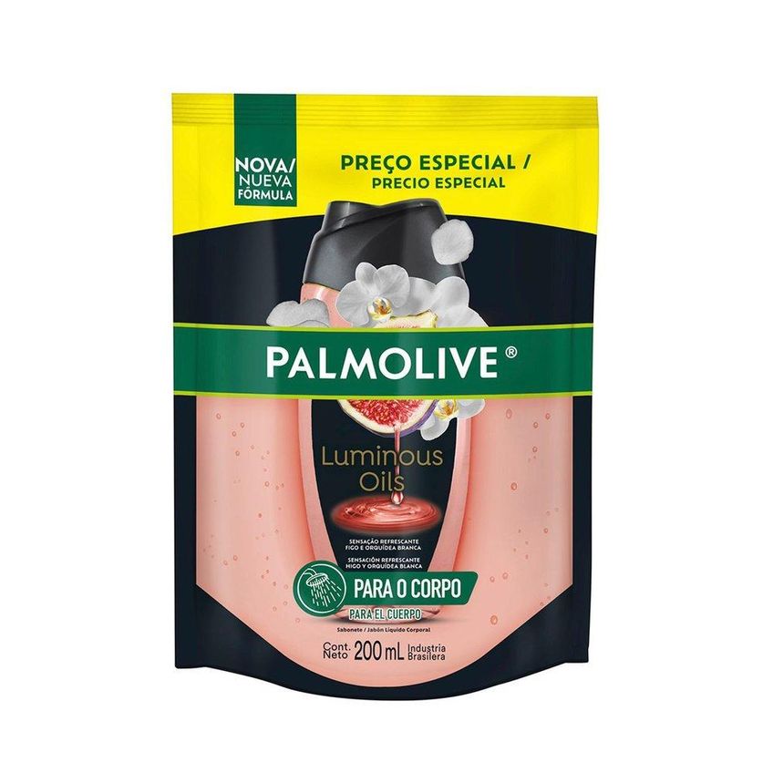 Kit Sabonete Líquido Palmolive Luminous Oils Sensação Refrescante Figo E Orquídea 250ml + Orquídea Branca Refil 200ml - imagem 2