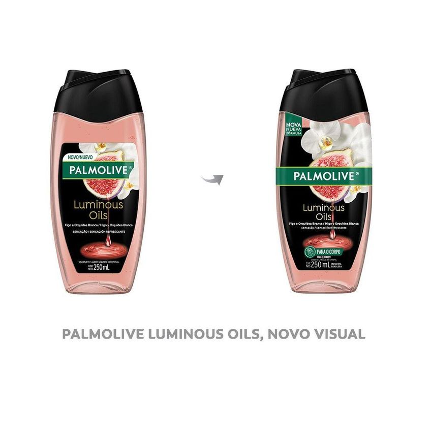 Kit Sabonete Líquido Palmolive Luminous Oils Sensação Refrescante Figo E Orquídea 250ml + Orquídea Branca Refil 200ml - imagem 5