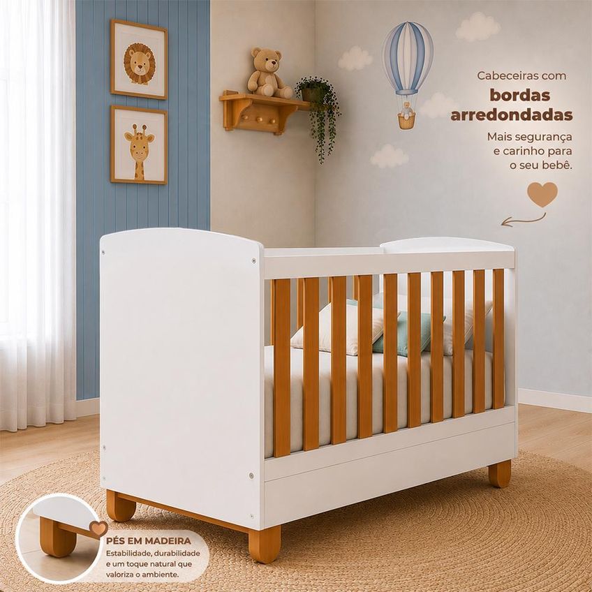 Berço Americano Mini Cama Apolo Branco Fosco/savana - Reller Móveis - imagem 4