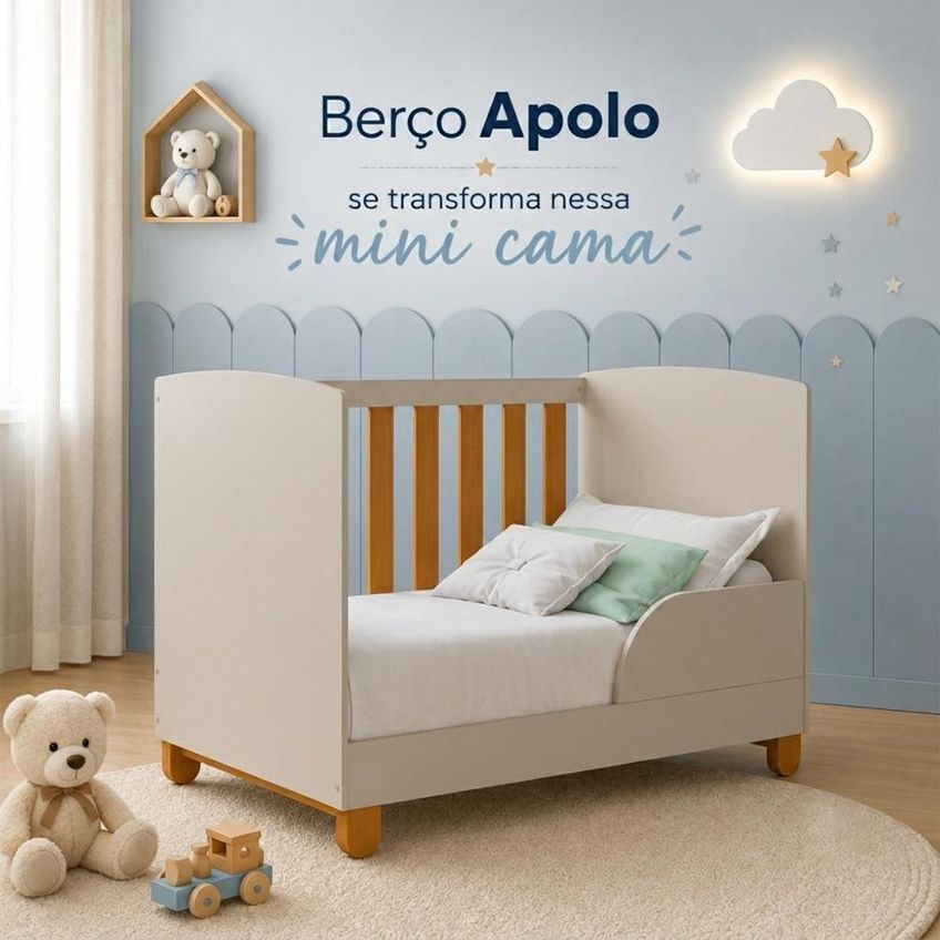Berço Americano Mini Cama Apolo Areia Fosco/savana - Reller Móveis - imagem 3