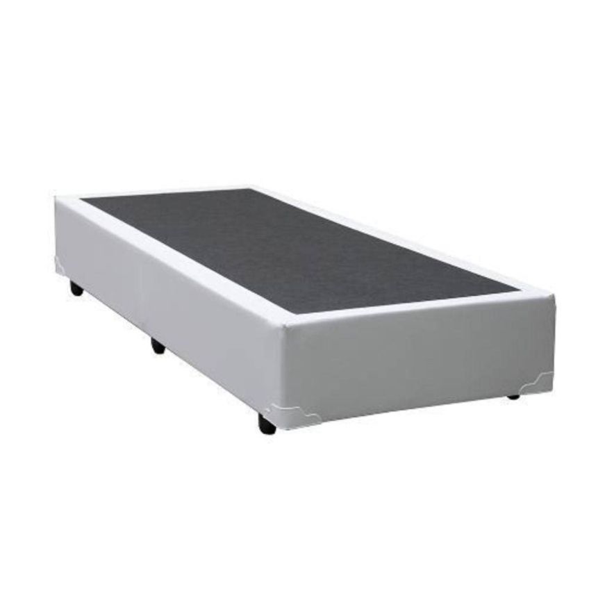 Cama Base Box Solteiro Sintético Branco 27x88x188 - imagem 2