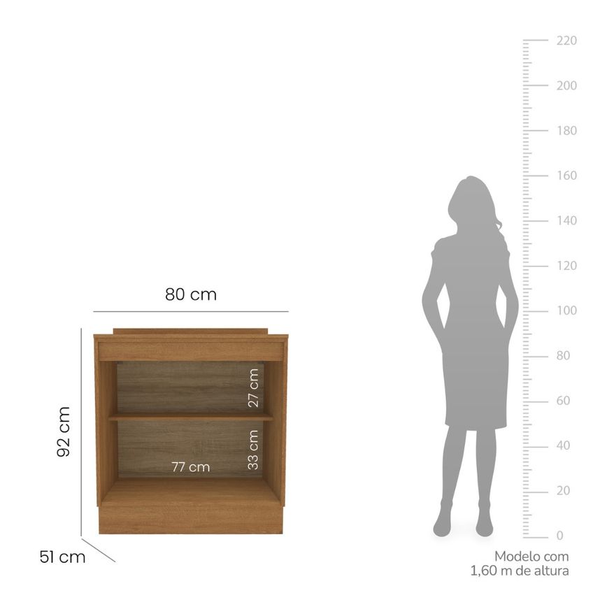 Balcão Modulado 2 Portas 80cm Olivia Mobikasa - imagem 4