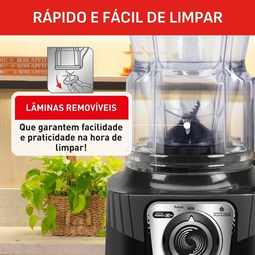 Liquidificador Arno Power Max Xxl 2200w 2,25l 6 Lâminas - imagem 5