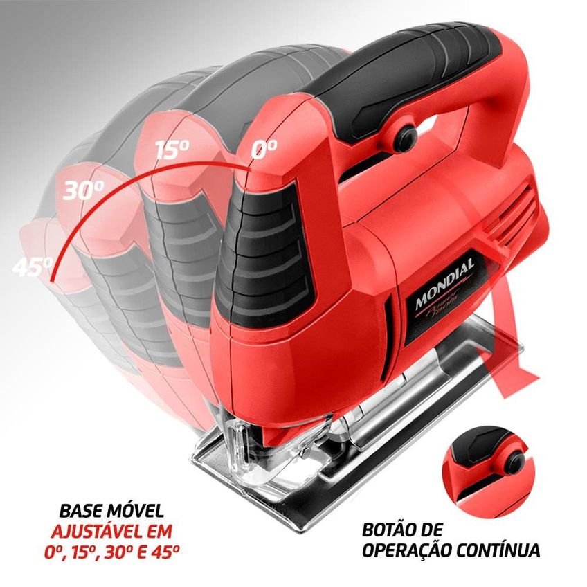 Serra Tico-Tico Power Tools FST-03 450W Base Ajustável Mondial - imagem 4