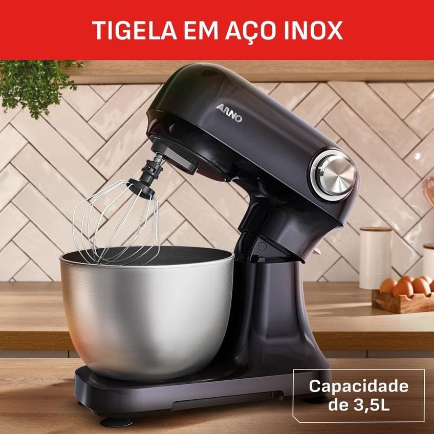 Batedeira Planetária Arno Bake Easy Km10 500w 3,5l 12 Velocidades - imagem 2