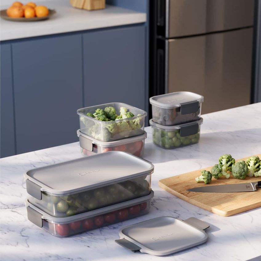 Kit Potes Herméticos 6 Peças Cinza Empilháveis Modulares Electrolux - imagem 5