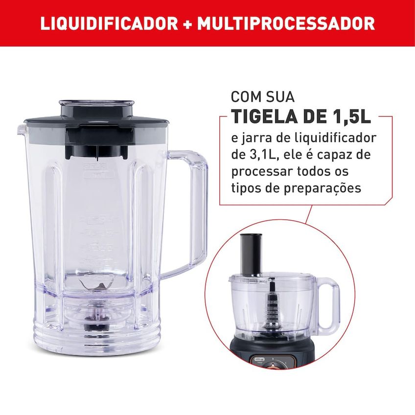 Multiprocessador Arno Multichef Mp72 1000w 24 Funções Com Liquidificador - imagem 3