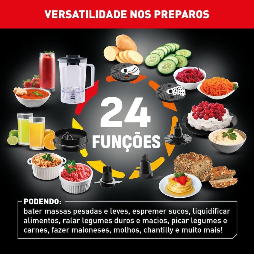 Multiprocessador Arno Multichef Mp72 1000w 24 Funções Com Liquidificador - imagem 5