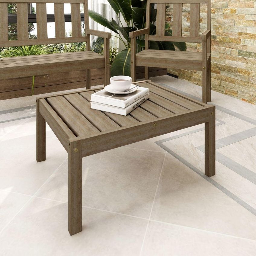 Mesa De Centro 76x60cm Rústica Para Jardim Meneghetti - imagem 2