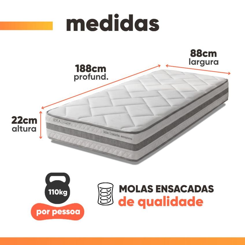 Cama Box Baú Solteiro Molas Ensacadas Prisma 88x188x63cm Herval - Suporta Até 110 Kg - imagem 4