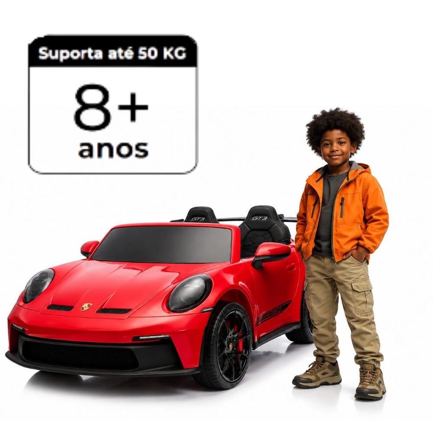 Carrinho Elétrico Infantil Porsche 911 GT3 24V com Controle Remoto Bang Toys Vermelho - imagem 5