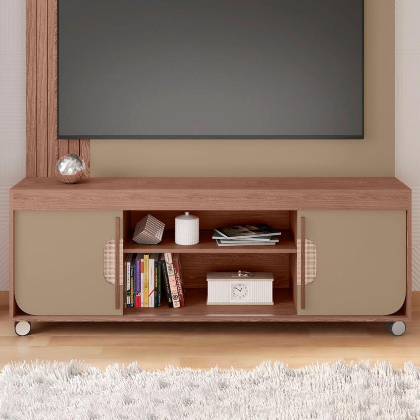 Estante Home TV 65 Pol 160 cm Maragogi Fendi Freijó Bechara - imagem 4