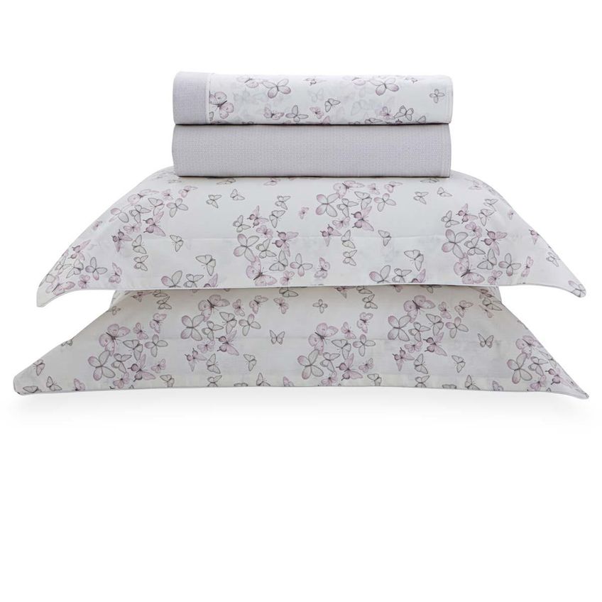 Jogo De Cama Casal 200 Fios Vintage Lilith - Casa K Estampado - imagem 2