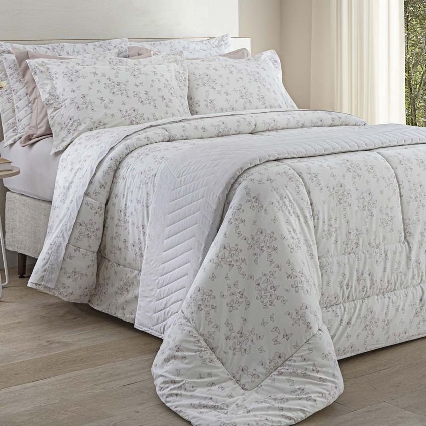 Colcha Queen 200 Fios Vintage Lilith - Casa K Estampada - imagem 3