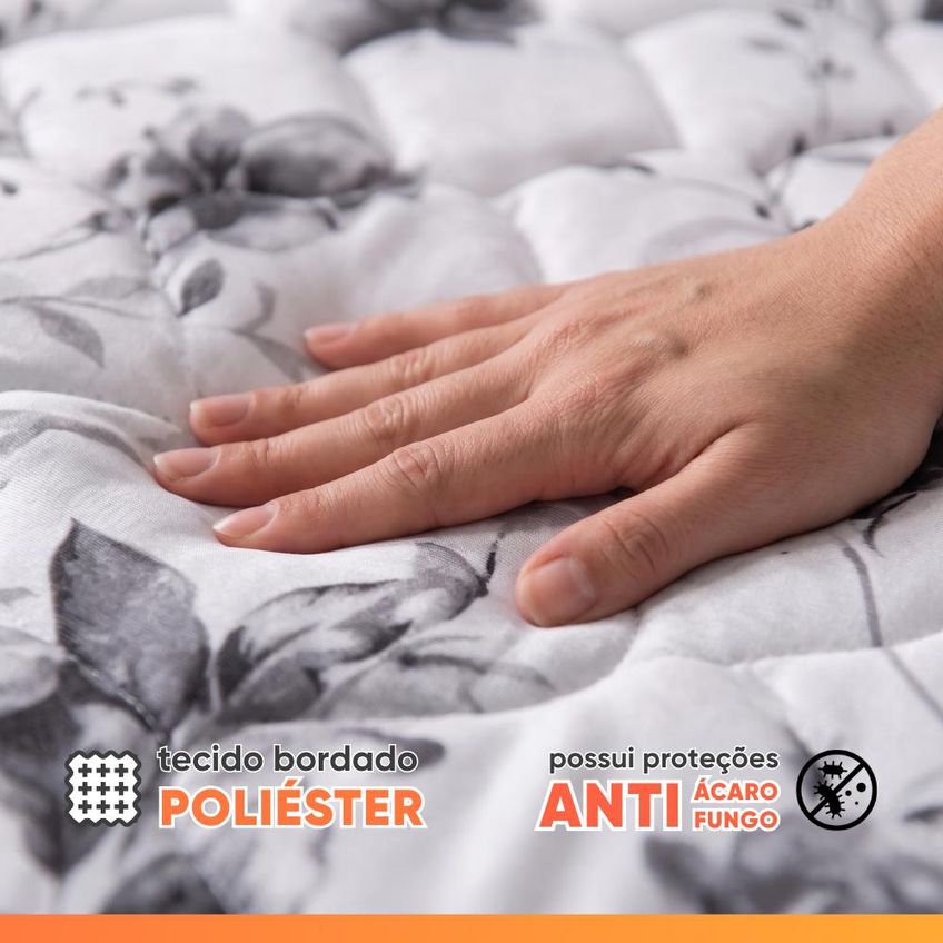 Cama Box Baú Solteiro Espuma AG65 Double Face Belga 88x188x60cm Herval - Suporta Até 150kg - imagem 5