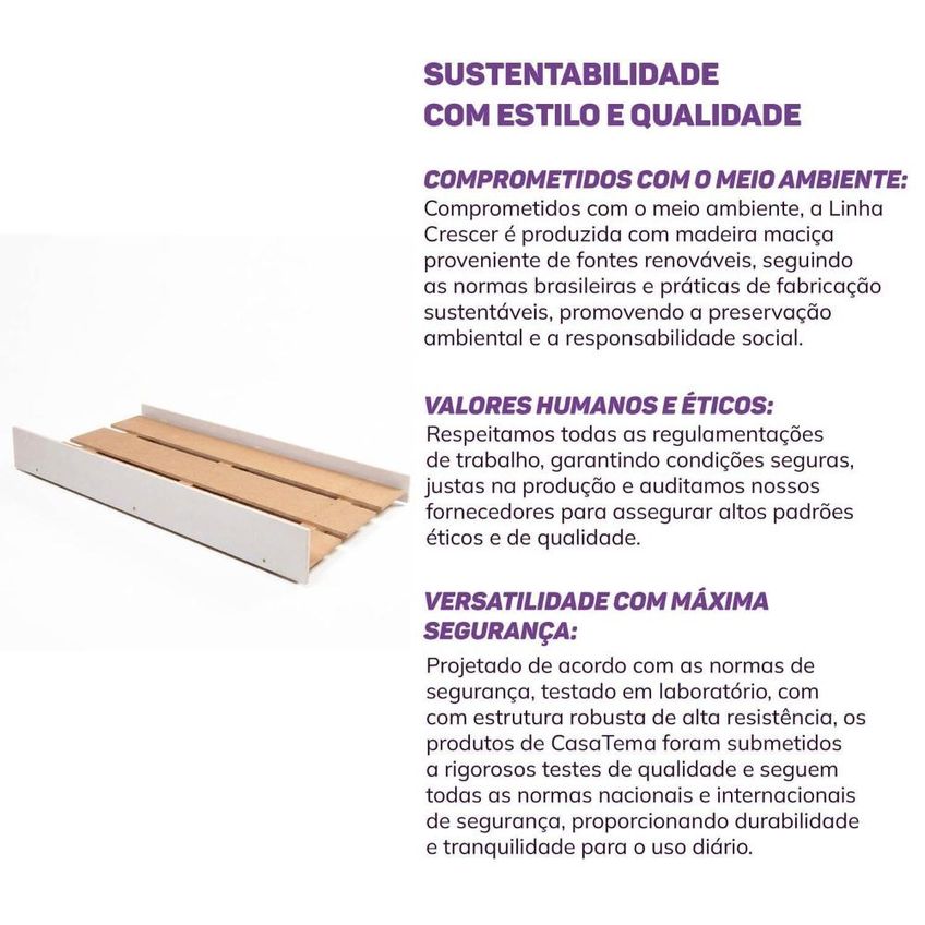 Cama Auxiliar Infantil Climb Casatema Branco/madeira Natural Branco/madeira Natural - imagem 4