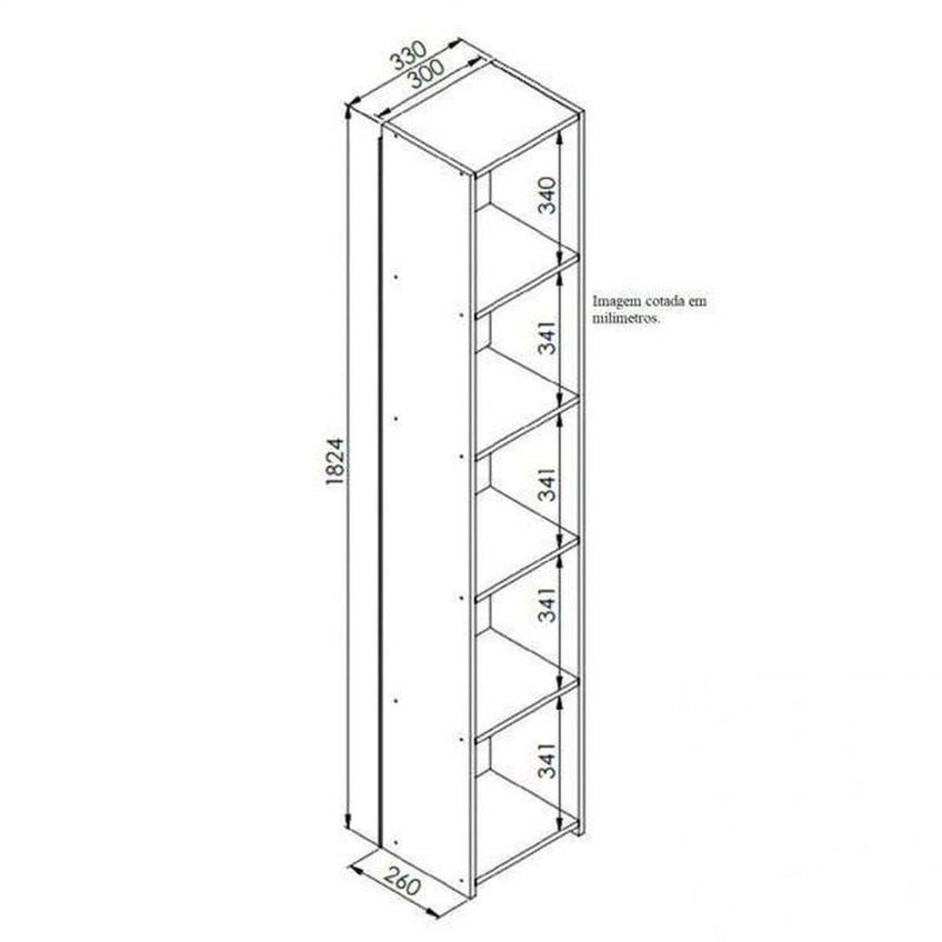 Kit 3 Estantes Multiuso Organizador 182x33cm 4 Prateleiras Funcionale Branco Branco - imagem 3