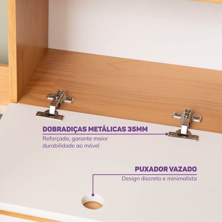 Kit Escada Baú E Playgroung Esquerdo Climb Casatema Madeiraoriginals Branco/madeira Natural Branco/madeira Natural - imagem 4