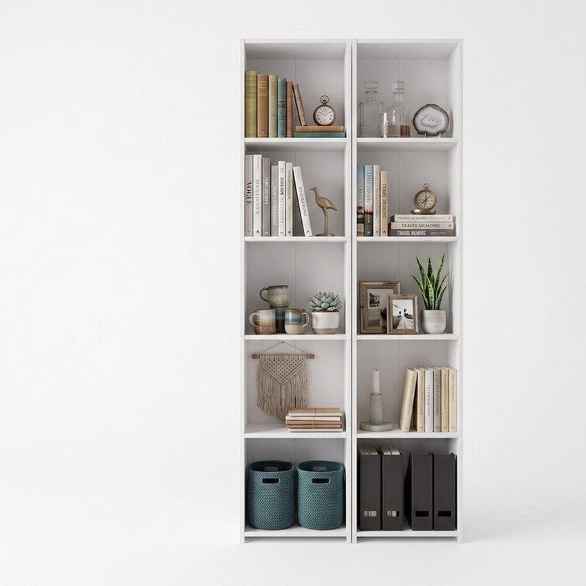 Kit 2 Estantes Multiuso Organizador 182x33cm 4 Prateleiras Funcionale Branco Branco - imagem 2