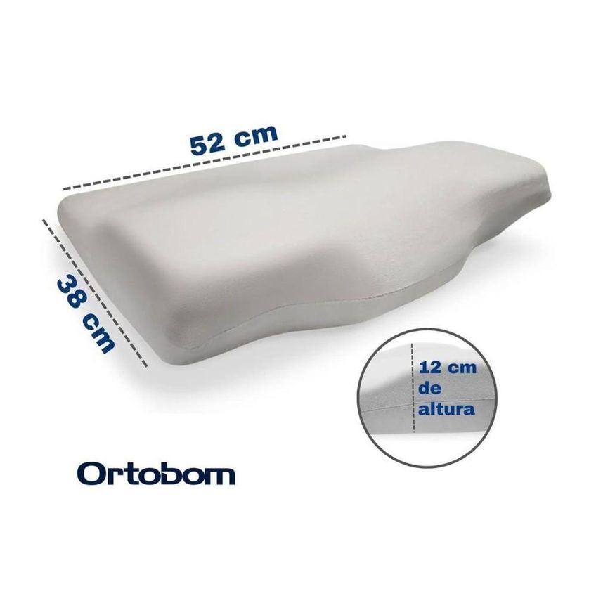 Travesseiro Conforto Nasa Anatômico 52x38cm Viscoelástico Bege Ortobom - imagem 3