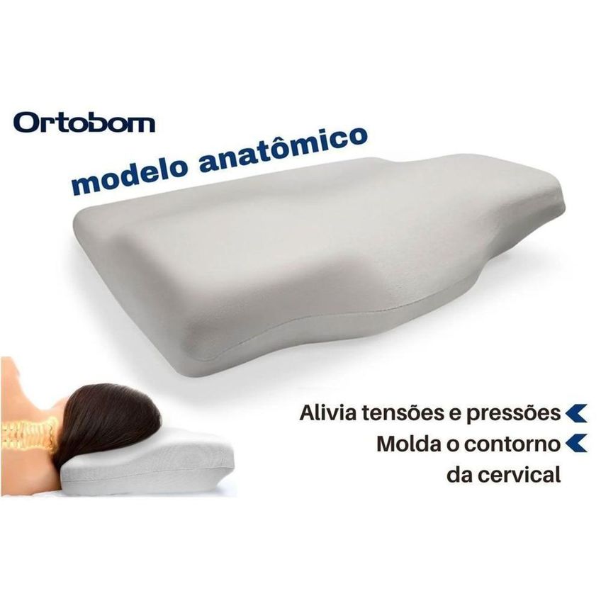 Kit 2 Travesseiros Viscoelásticos Conforto Nasa 38x52cm Altura 12cm Ortobom - imagem 2