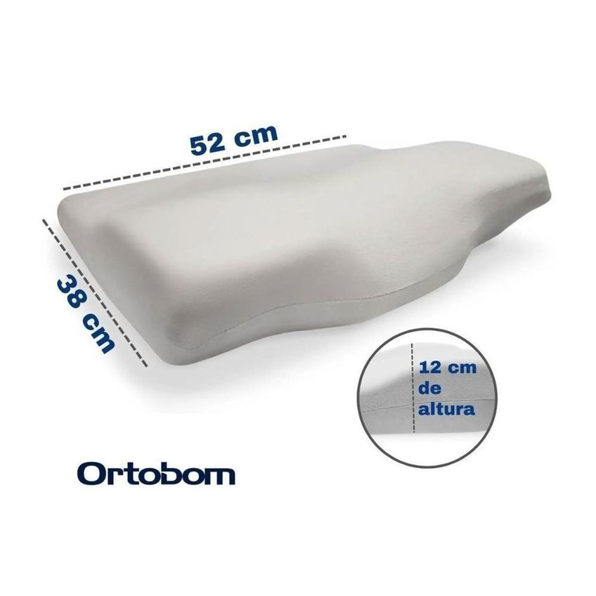 Kit 2 Travesseiros Viscoelásticos Conforto Nasa 38x52cm Altura 12cm Ortobom - imagem 5