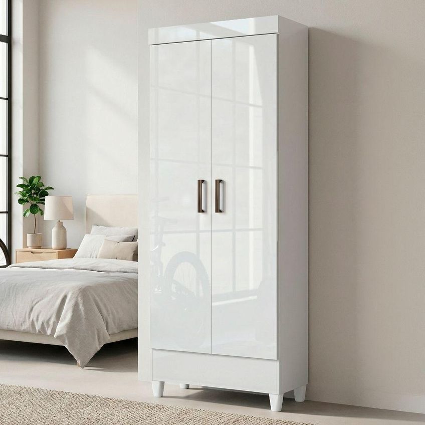 Armário Multiuso Irene 2 Portas 3 Prateleiras MDF-MDP 60cm Branco - imagem 2