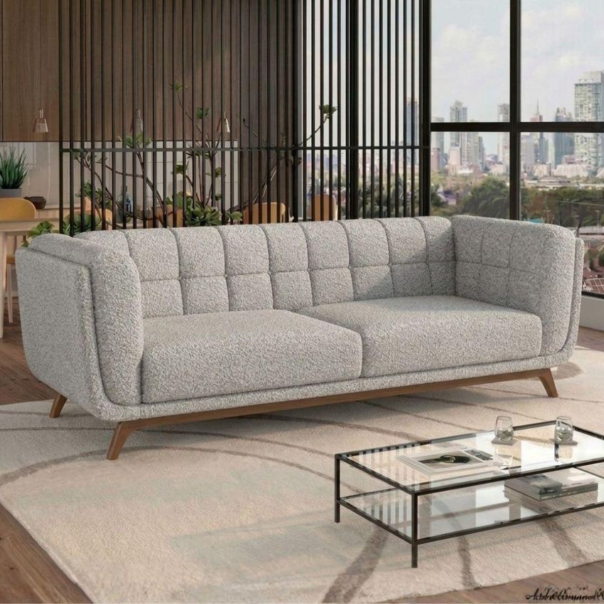 Sofa Living 2 Lugares Bellare 180 Cm Pes Madeira Boucle Tce 1018 Moll - imagem 2
