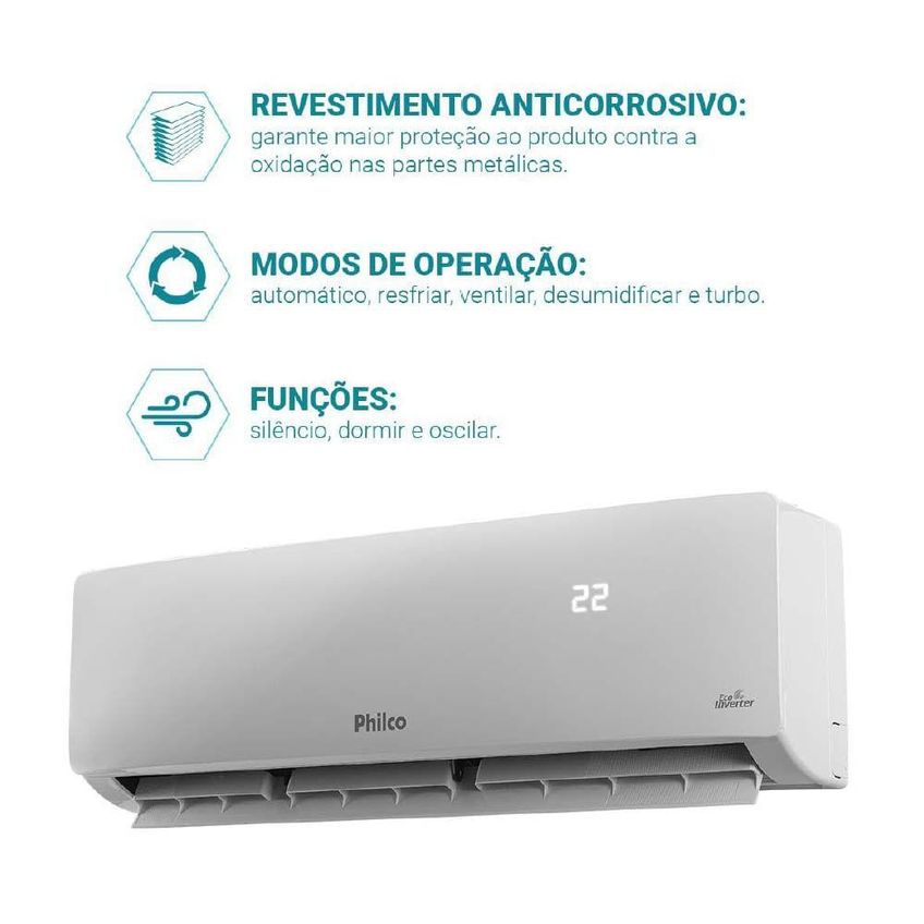 Ar Condicionado Split Hi Wall Philco 9000 Btus Inverter Frio 220v R-32 - imagem 5