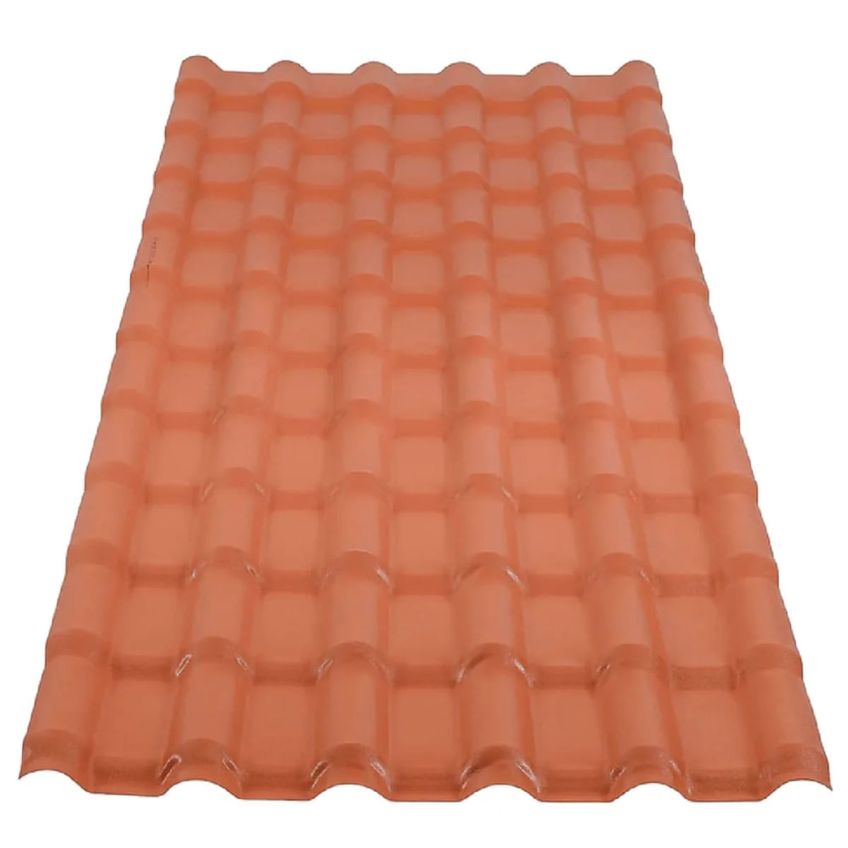 Kit Com 10 Telha Pvc Plan Cerâmica 2,42 Metros X 88cm Com 6 Ondas Terracota P3010021 Afort Afort - imagem 2