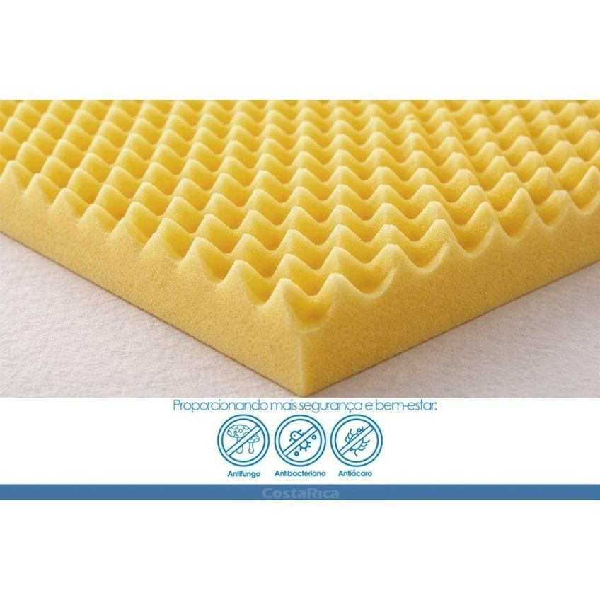 Colchão Pillow Top Casal Espuma D20 Caixa De Ovo Anti Escaras 126x186x5cm Amarelo - imagem 5