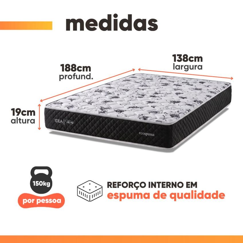Cama Box Baú Casal Espuma AG65 Double Face Belga 138x188x60cm Herval Suporta Até 150kg Por Pessoa - imagem 4