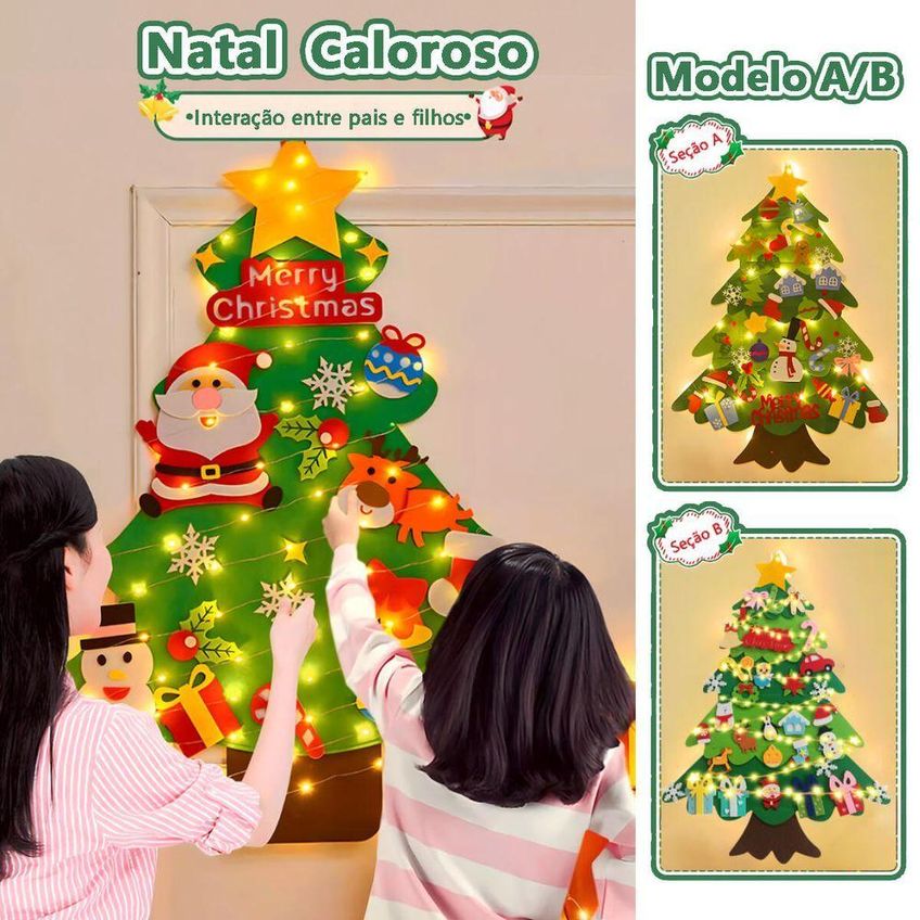 Árvore De Natal Em Feltro Educativa Hx625-c Para Atividades Infantis Tudo Em Caixa - imagem 2