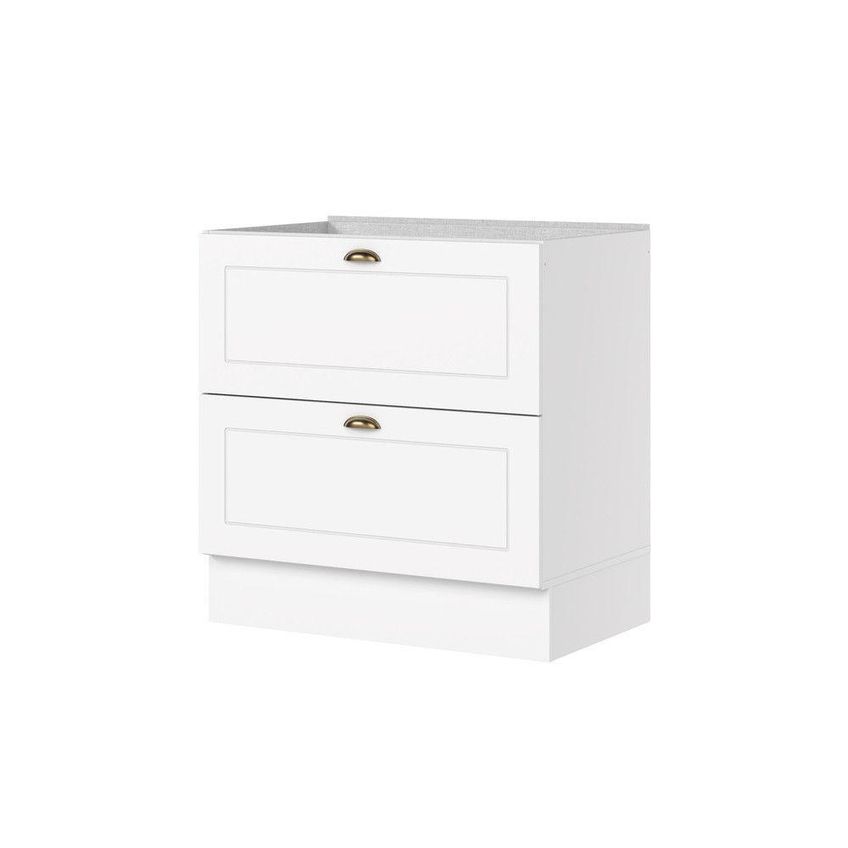 Balcão Americana 2 Gavetas MDF 80cm Branco Móveis Henn - imagem 5