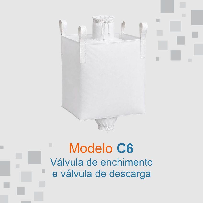 BIG BAG P/ ENSACAR 1000KG C6 REFORÇADO 90X90X130CM - imagem 2