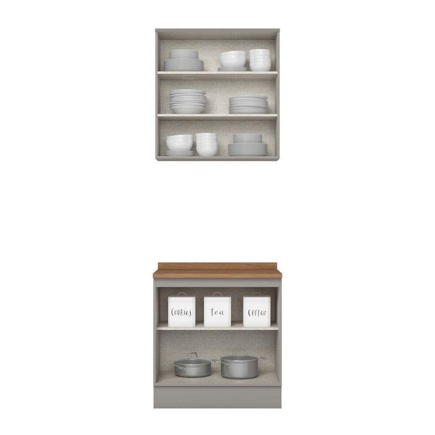 Cozinha Compacta Amy 2 Portas 4 Gavetas MDF 80cm Cinza Casa 812 - imagem 3