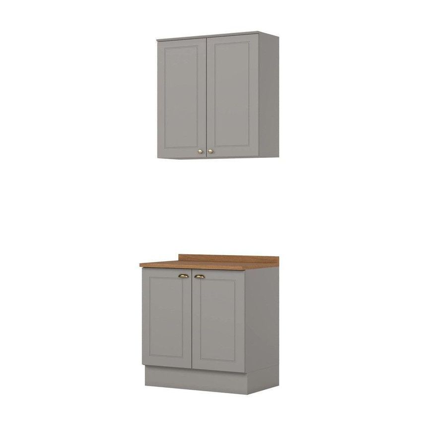 Cozinha Compacta Amy 2 Portas 4 Gavetas MDF 80cm Cinza Casa 812 - imagem 5