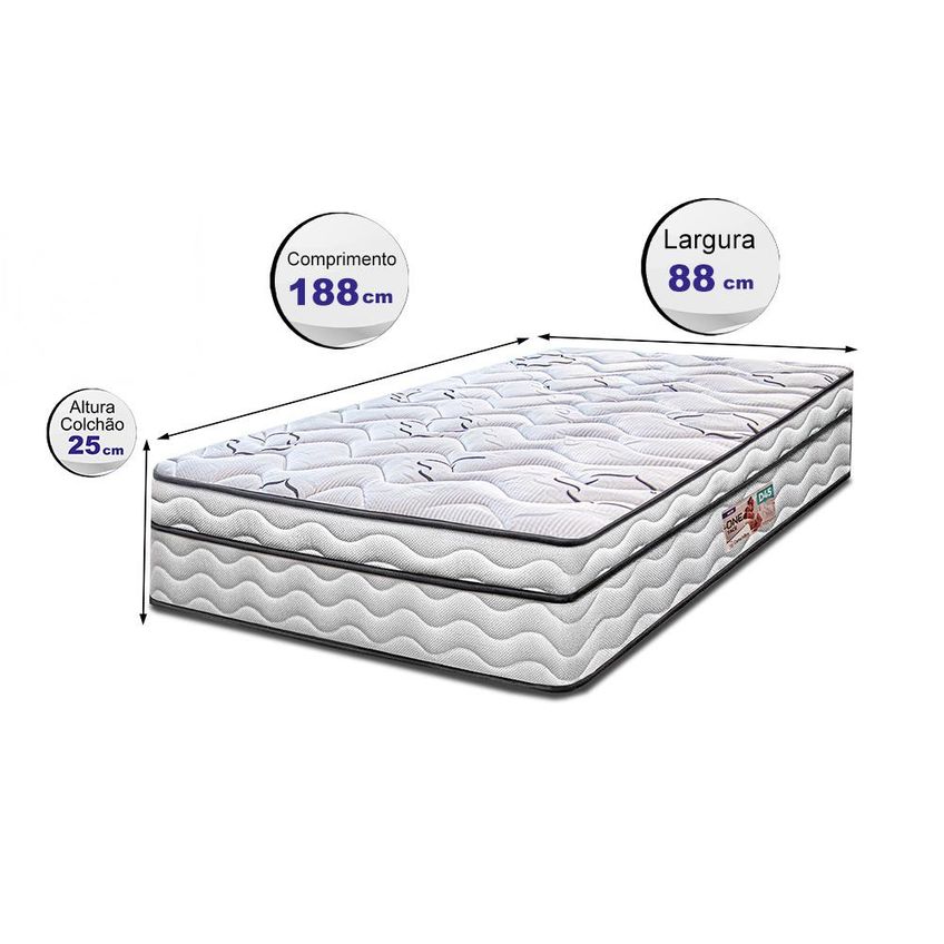 Colchão Solteiro Moderne 88x188x25 One Face Espuma D45 Branco Cama Inbox - imagem 3