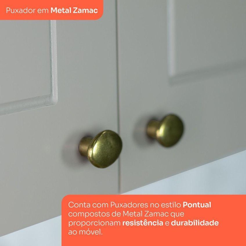 Lavanderia Modulada Americana 8 Portas 11 Prateleiras MDF Cinza Henn - imagem 4