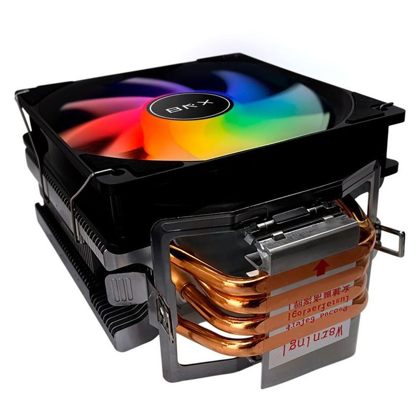 Air Cooler Bifrost CAF102 4 Heatpipe RGB ARGB 140W Preto BR-X 120cm 1600 RPM 64,5CFM - imagem 2