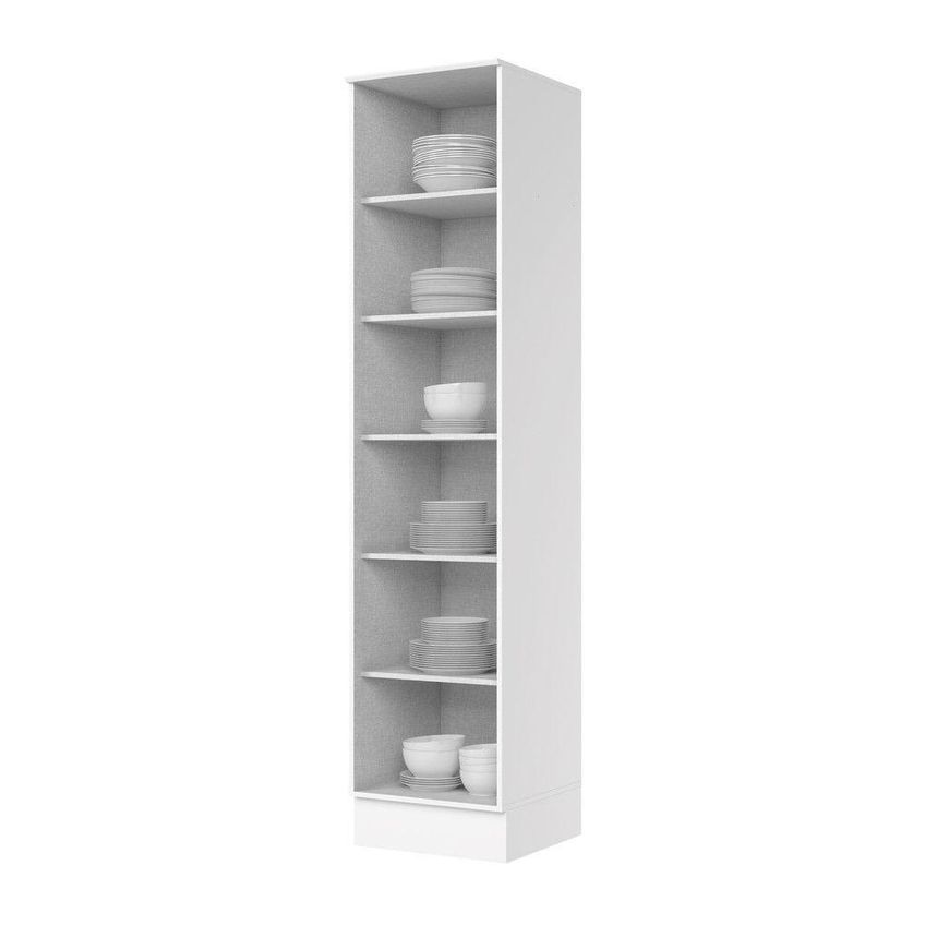 Paneleiro Amy Casa 812 1 Porta 5 Prateleiras MDF 50cm Branco Montagem Flexivel - imagem 2