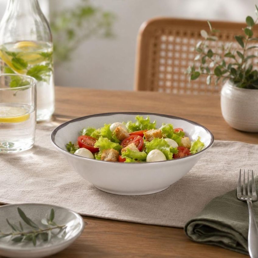 Conjunto De Tigelas Canyon 665 Ml Porcelana Resistente A Micro-ondas Cozinha Branco Tramontina - imagem 2